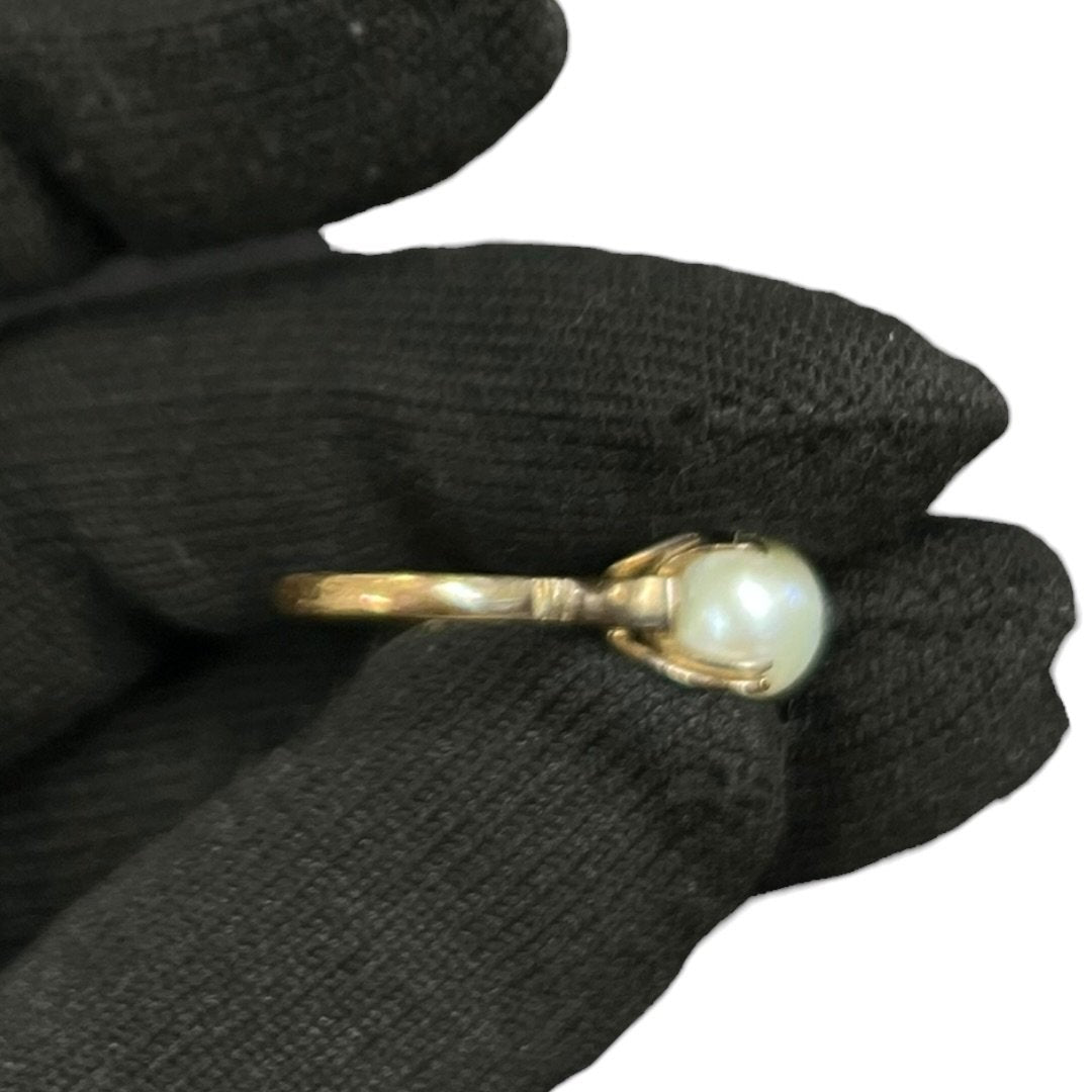 UNBRANDED Accessory 18K Gold, Pearl Ring Yellow Gold, White Yellow Gold je42
