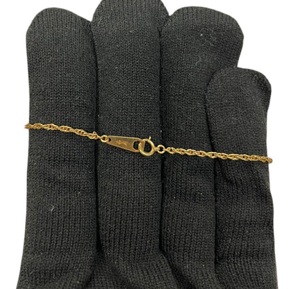 YVES SAINT LAURENT K18 Gold YSL Logo Chain Bracelet Gold Gold Hardware je50