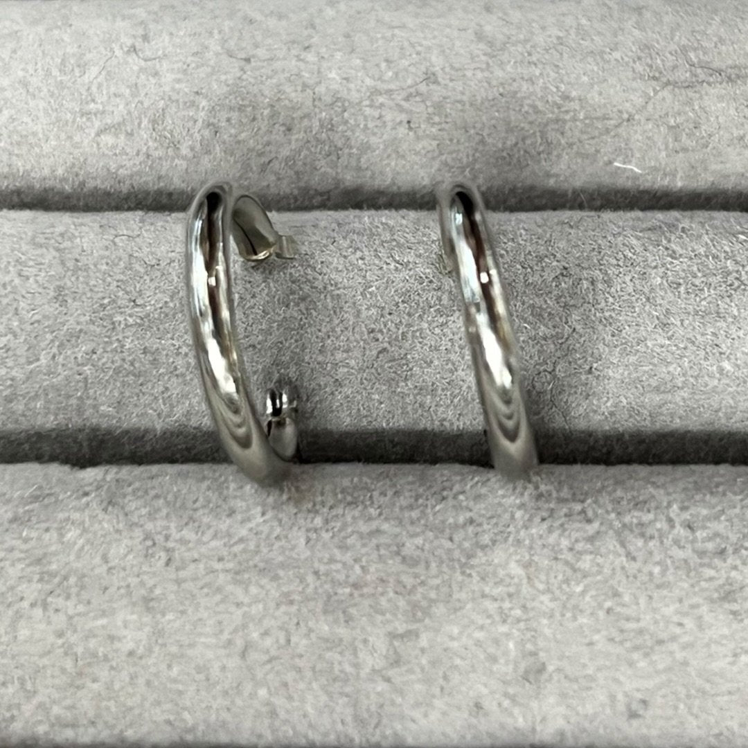 UNBRANDED Accessory Platinum Hoop Earrings Silver Platinum Hardware je33
