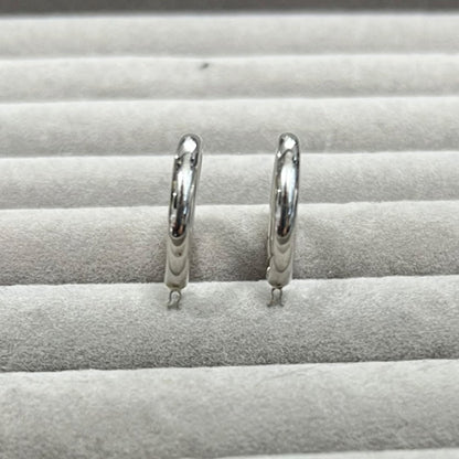 UNBRANDED Accessory White Gold Hoop Earrings Silver Silver Hardware je34