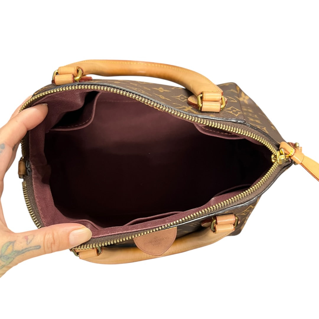 LOUIS VUITTON Monogram Turenne PM Handbag Monogram Brown, Natural Gold Hardware LO2294