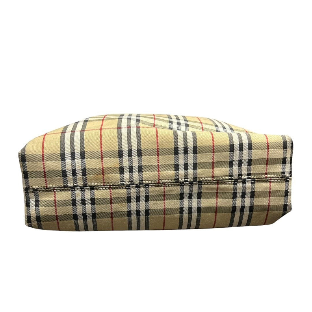 BURBERRY Nova Check Nova Check Tote Bag Tote Beige, Black, Red, White Silver Hardware BU990