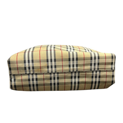 BURBERRY Nova Check Nova Check Tote Bag Tote Beige, Black, Red, White Silver Hardware BU990