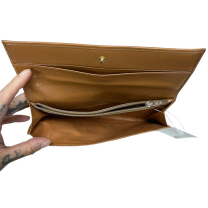 CELINE Macadam Canvas, Leather Macadam Tri-fold Long Wallet Wallet Brown, Tan Gold Hardware Ce253