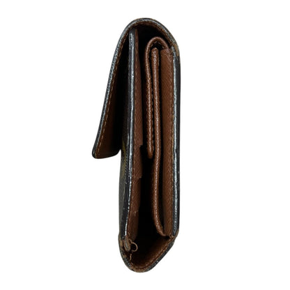 LOUIS VUITTON Monogram Portefeuille Sarah Wallet Brown Gold Hardware LO2174