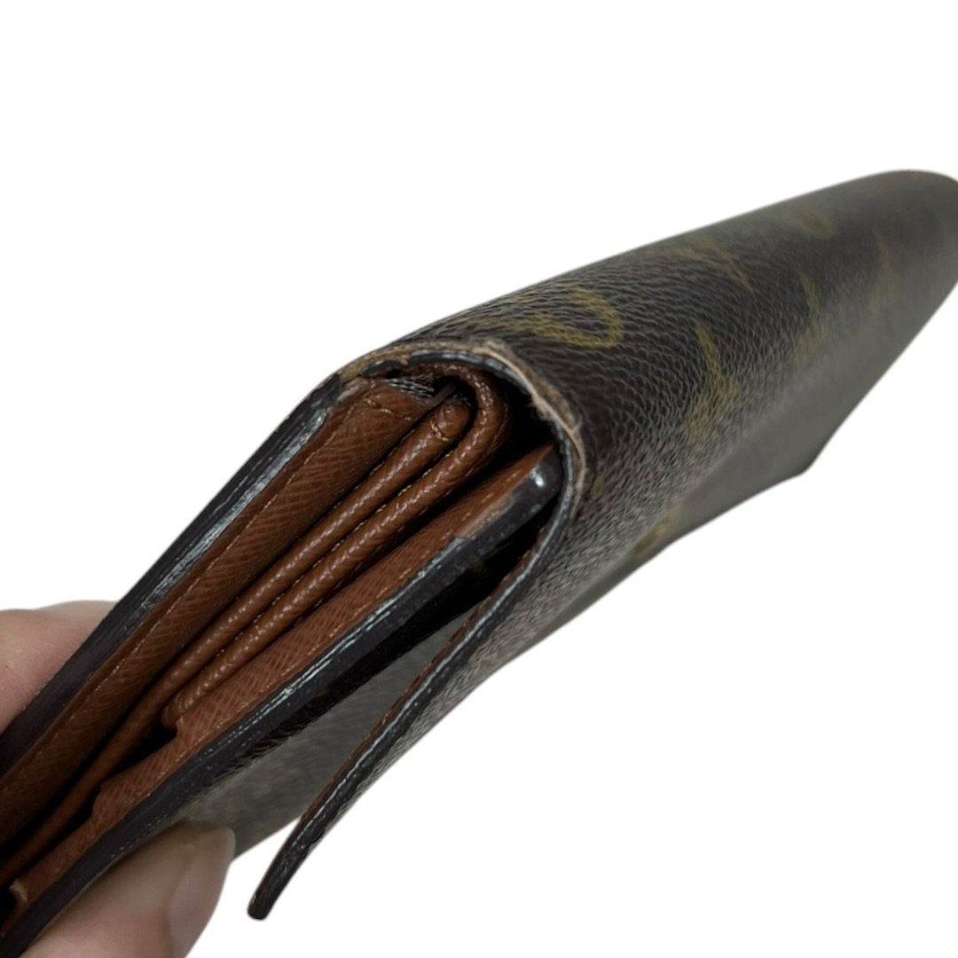 LOUIS VUITTON Monogram Portefeuille Sarah Wallet Brown Gold Hardware LO2174