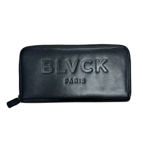 BLVCK PARIS Saffiano Wallet Black Silver Hardware Ot12