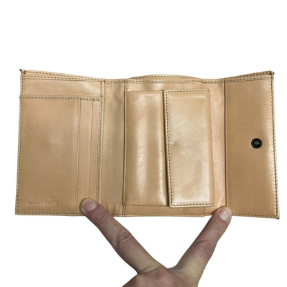 FENDI Zucca Canvas, Leather Zucca Trifold Wallet Wallet Brown, Beige Silver Hardware FE359