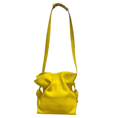 LOEWE Grained Calfskin Flamenco Shoulder Bag Yellow No visible hardware TK36