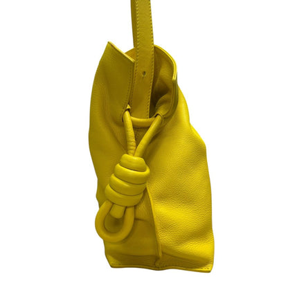 LOEWE Grained Calfskin Flamenco Shoulder Bag Yellow No visible hardware TK36