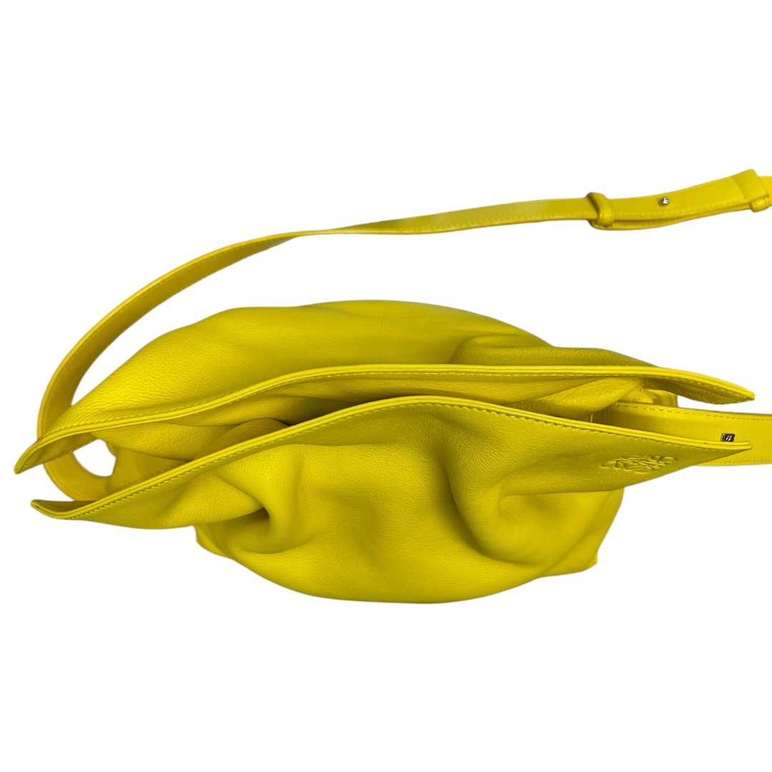 LOEWE Grained Calfskin Flamenco Shoulder Bag Yellow No visible hardware TK36