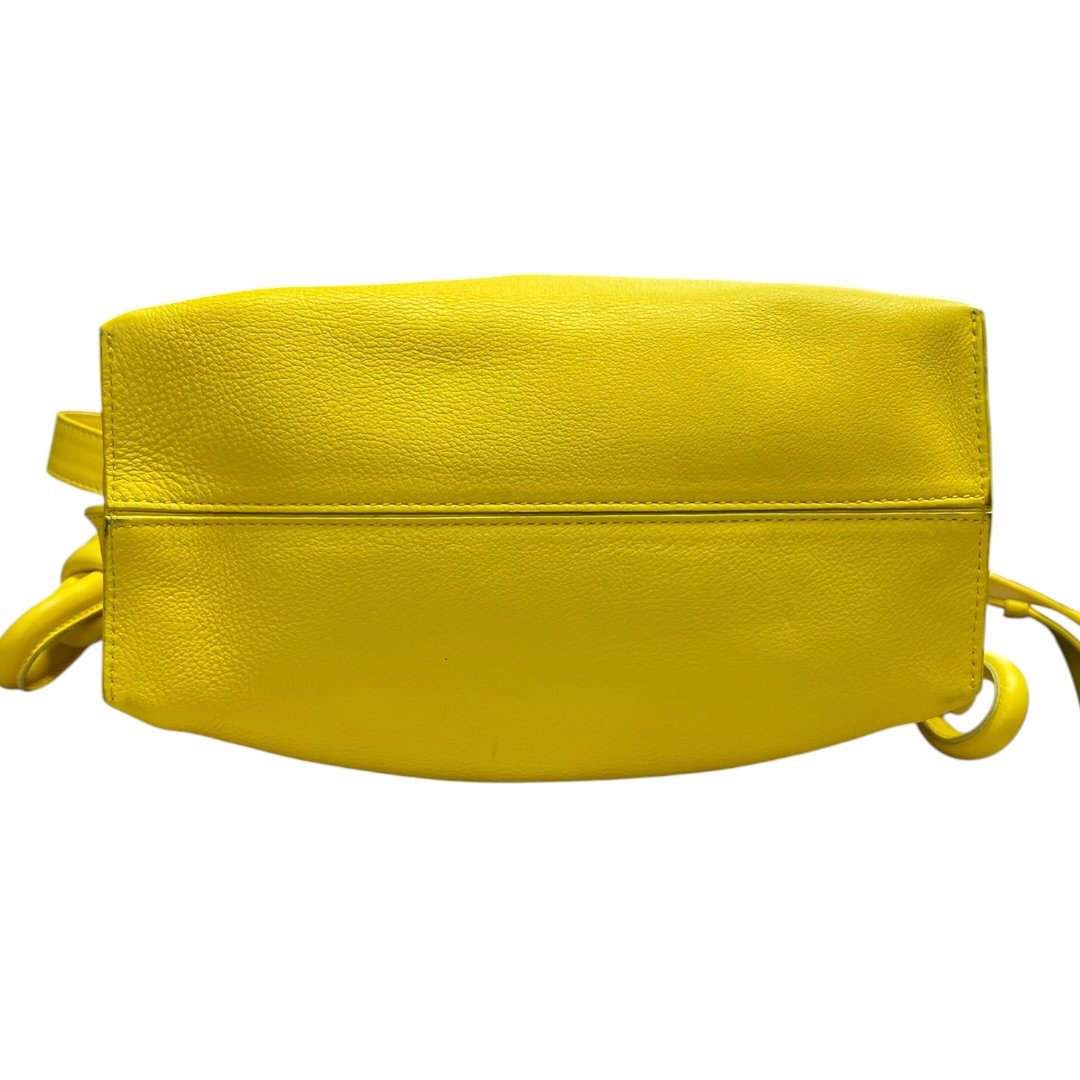 LOEWE Grained Calfskin Flamenco Shoulder Bag Yellow No visible hardware TK36