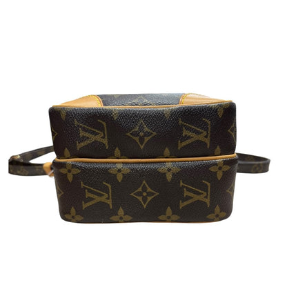 LOUIS VUITTON Monogram Danube Double Compartment Shoulder Bag Brown Gold Hardware LO2234