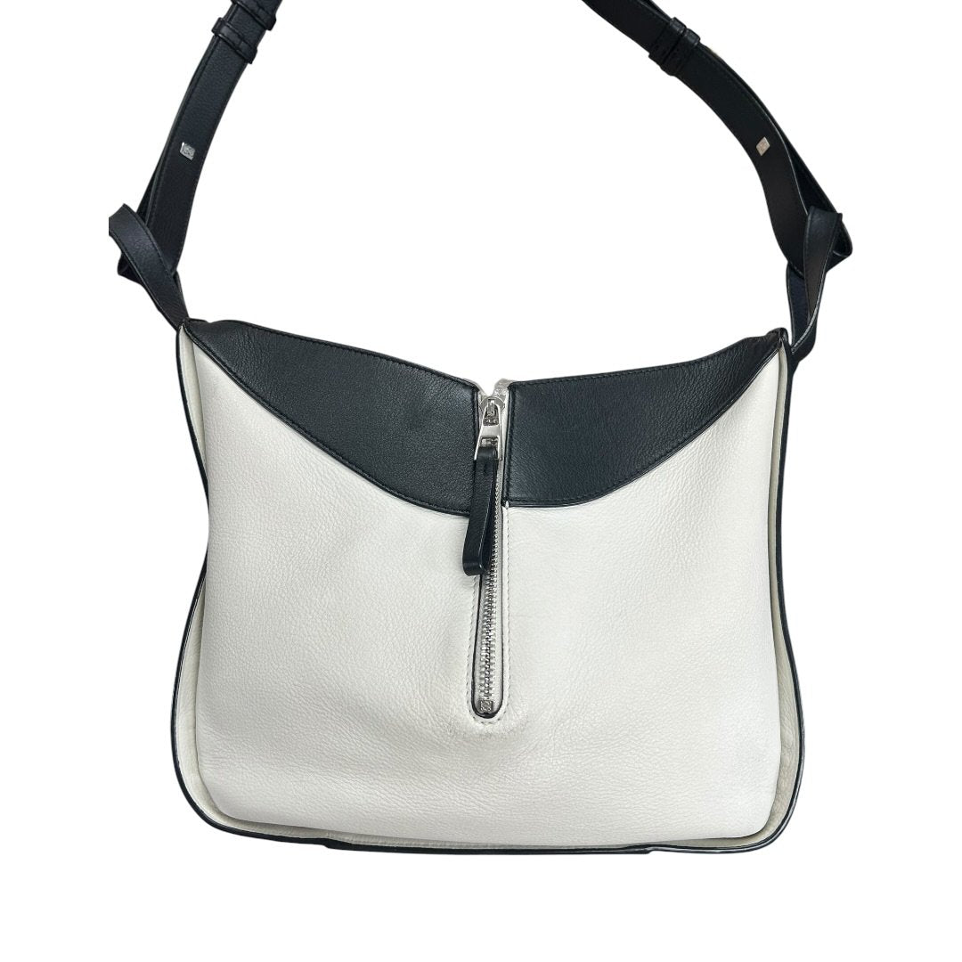 LOEWE Calfskin Hammock Shoulder Bag White, Black, Olive Green Silver Hardware LO2379