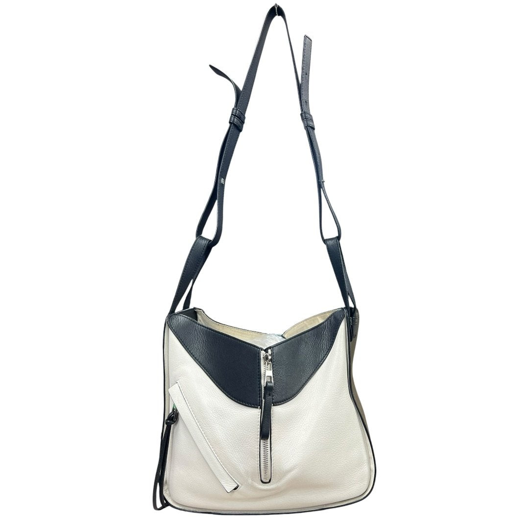 LOEWE Calfskin Hammock Shoulder Bag White, Black, Olive Green Silver Hardware LO2379