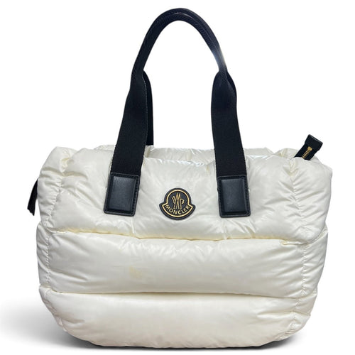 MONCLER Nylon Tote Bag Tote White Gold Hardware MO259