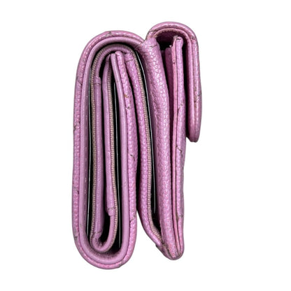 CHANEL Caviar Classic Flap Tri-Fold Wallet Wallet Pink Gold Hardware CH2259
