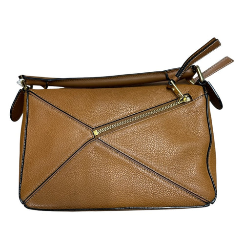 LOEWE Grained Leather Puzzle Bag Shoulder Bag Camel Brown Gold Hardware RY12
