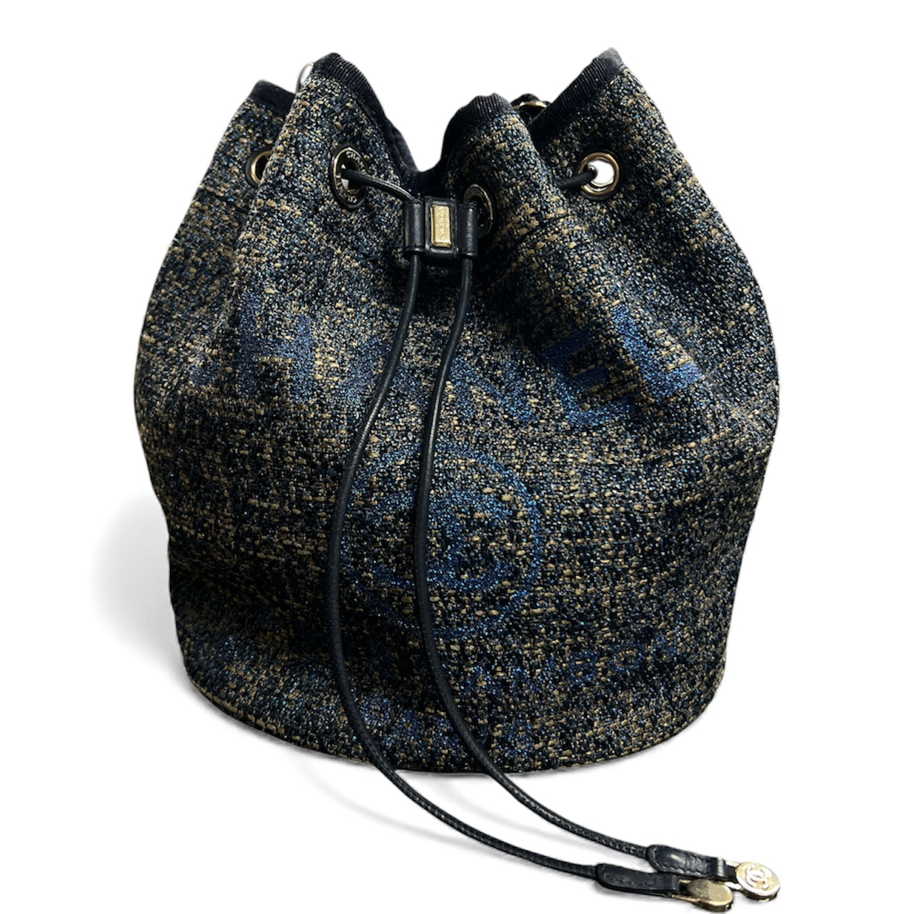 CHANEL Deauville Tweed Bucket Bag