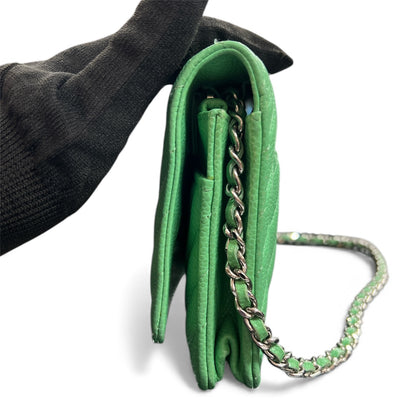 CHANEL Green Chain Wallet Shoulder Bag CH2026
