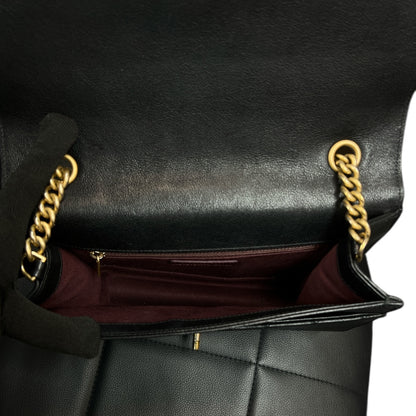 CHANEL Black Leather Chain Shoulder Bag CH1991