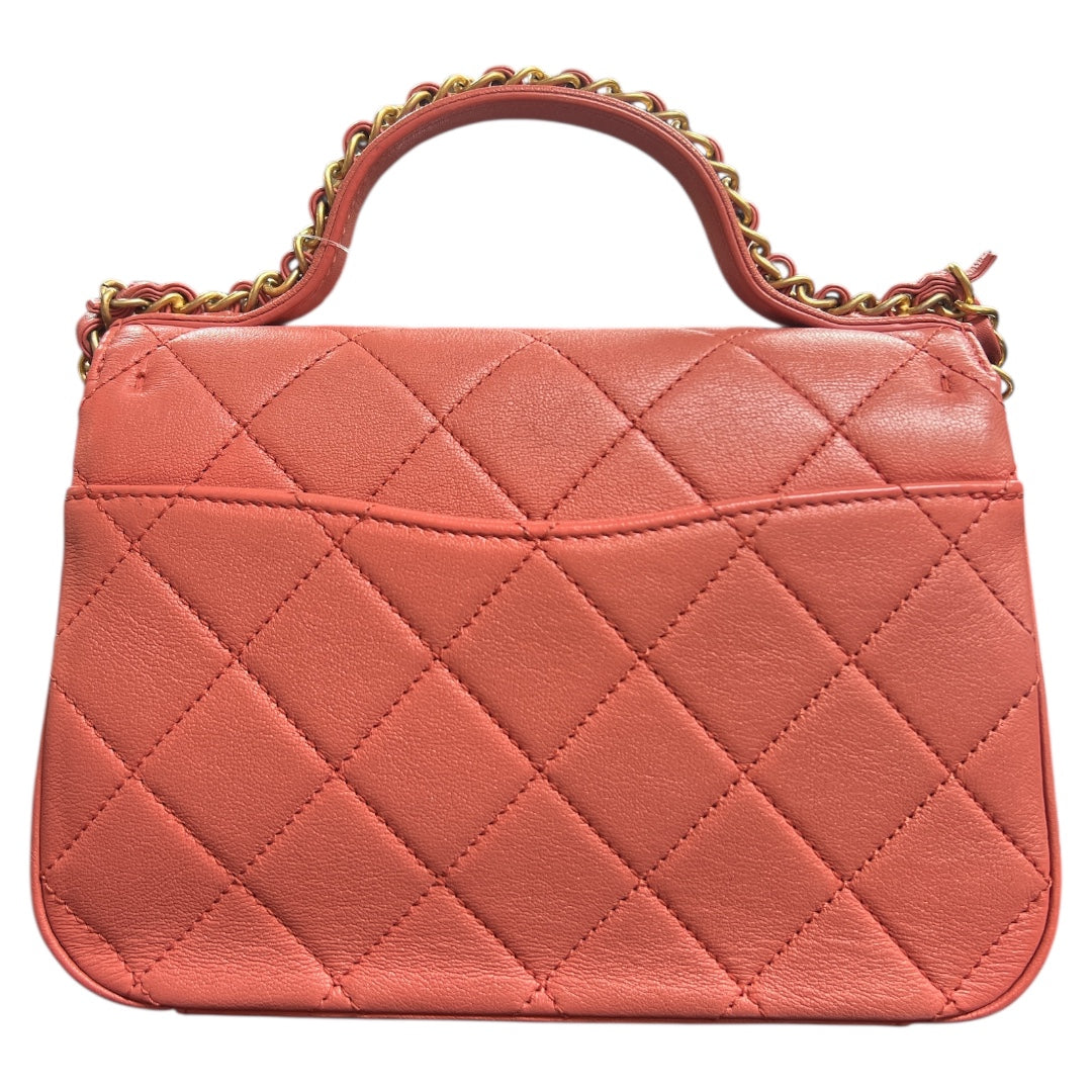 CHANEL Matelassé Top Handle Shoulder Bag CH1966