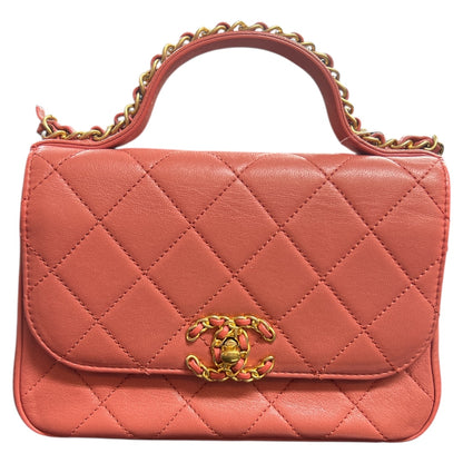 CHANEL Matelassé Top Handle Shoulder Bag CH1966