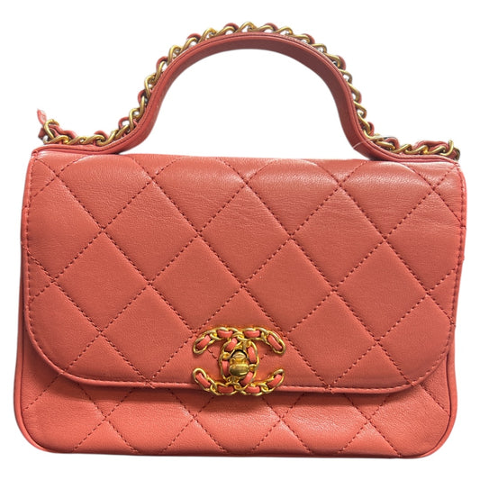 CHANEL Matelasse Top Handle Shoulder Bag CH1966