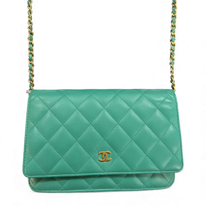 CHANEL Matelassé Chain Wallet Shoulder Bag CH1963