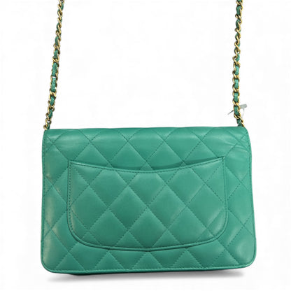 CHANEL Matelassé Chain Wallet Shoulder Bag CH1963