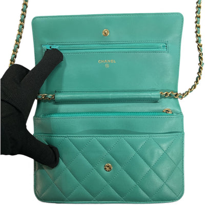 CHANEL Matelassé Chain Wallet Shoulder Bag CH1963