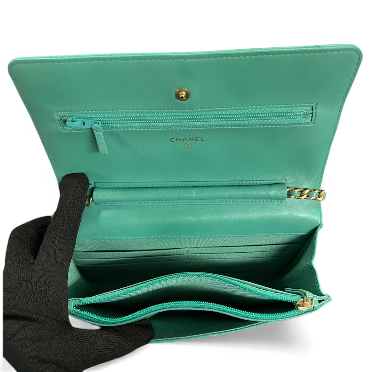 CHANEL Matelassé Chain Wallet Shoulder Bag CH1963