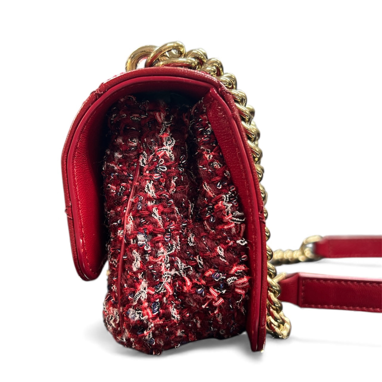 CHANEL Red Tweed Shoulder Bag CHANGED 1943