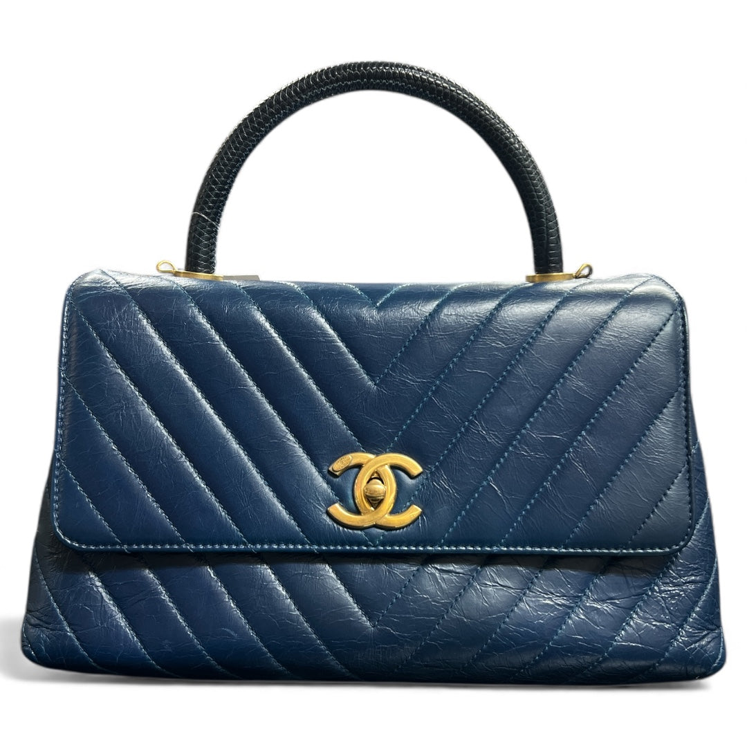 CHANEL Navy Coco Handle Shoulder Bag CH1939