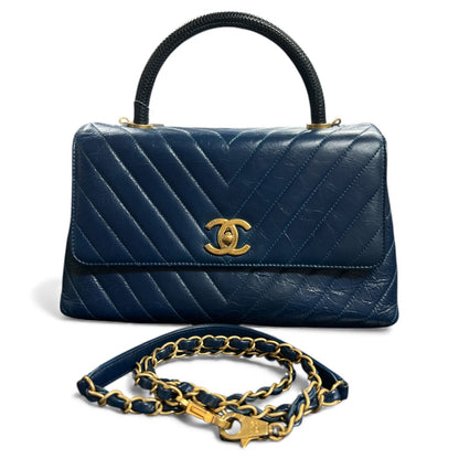 CHANEL Navy Coco Handle Shoulder Bag CH1939