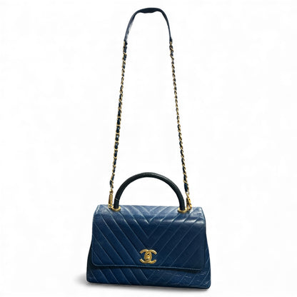 CHANEL Navy Coco Handle Shoulder Bag CH1939