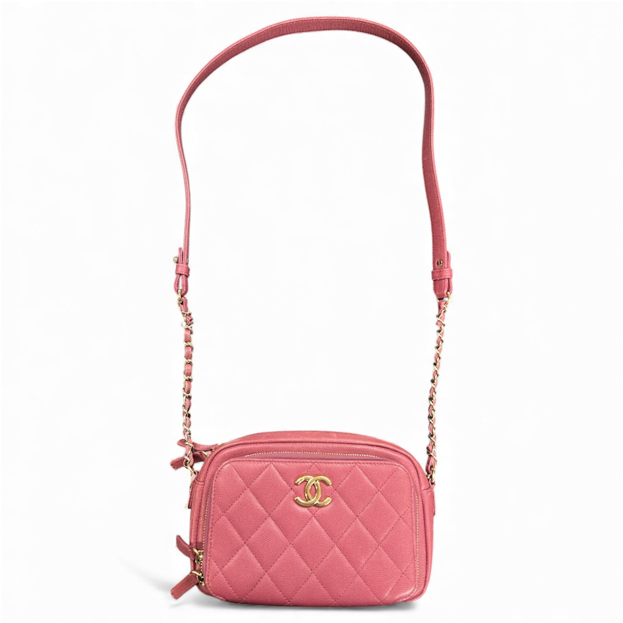 CHANEL Matelassé Pink Caviar Skin Shoulder Bag CH1938