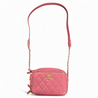 CHANEL Matelassé Pink Caviar Skin Shoulder Bag CH1938