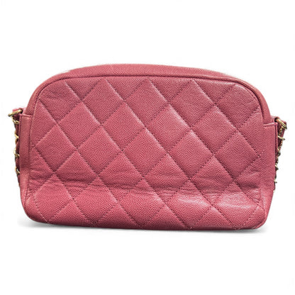 CHANEL Matelassé Pink Caviar Skin Shoulder Bag CH1938
