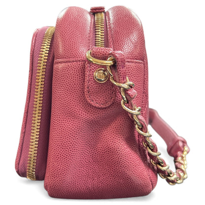 CHANEL Matelassé Pink Caviar Skin Shoulder Bag CH1938