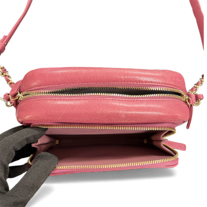 CHANEL Matelassé Pink Caviar Skin Shoulder Bag CH1938