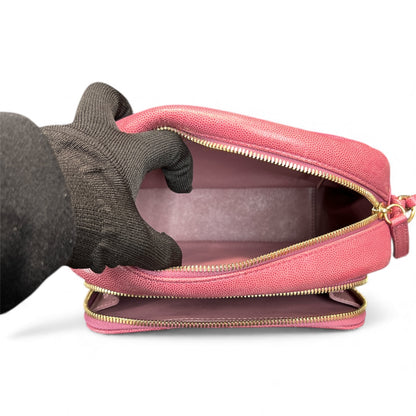 CHANEL Matelassé Pink Caviar Skin Shoulder Bag CH1938