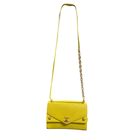 CHANEL Yellow Calfskin Shoulder Bag CH1927