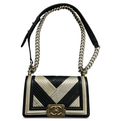 CHANEL Chain Shoulder Bag Black/Gold CH1910