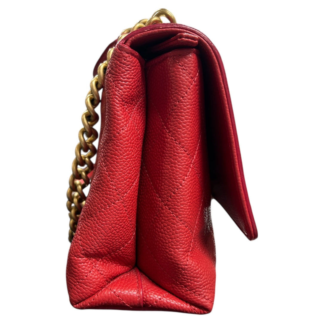 CHANEL Red Caviar Skin Shoulder Bag CH1892