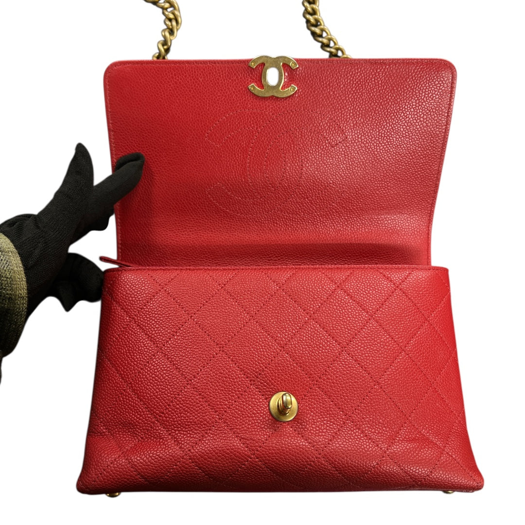 CHANEL Red Caviar Skin Shoulder Bag CH1892