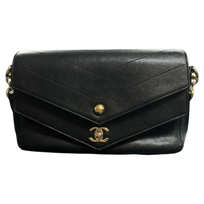 CHANEL Black 2-Way Shoulder Handbag CH1886