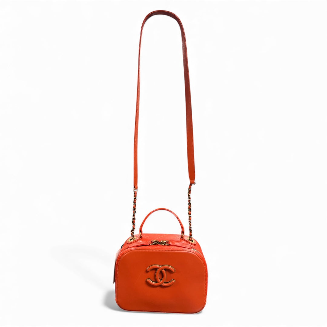 CHANEL Orange 2Way Shoulder Handbag CH1867