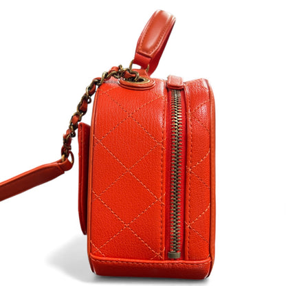 CHANEL Orange 2Way Shoulder Handbag CH1867