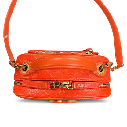 CHANEL Orange 2Way Shoulder Handbag CH1867